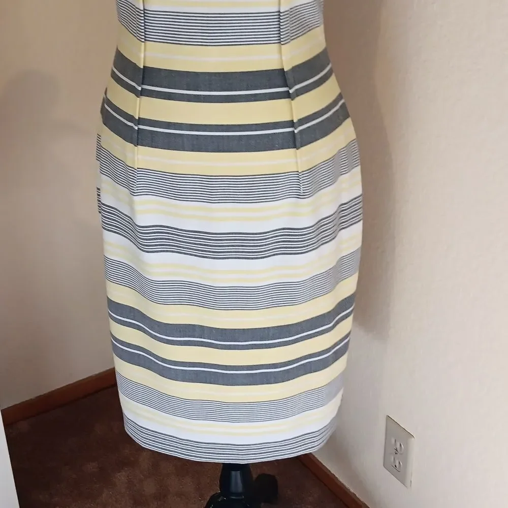 Calvin Klein Yellow and Black Striped Dress. Career. Normcore. Preppy.